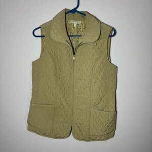 Talbots Quilted Beige Vest for Women